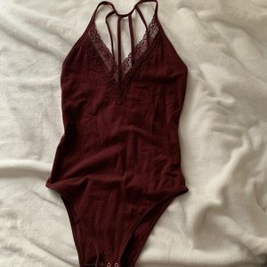 Abercrombie and Fitch Maroon Body Suit